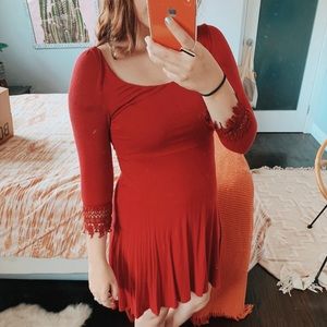 Red Long-sleeve Dress